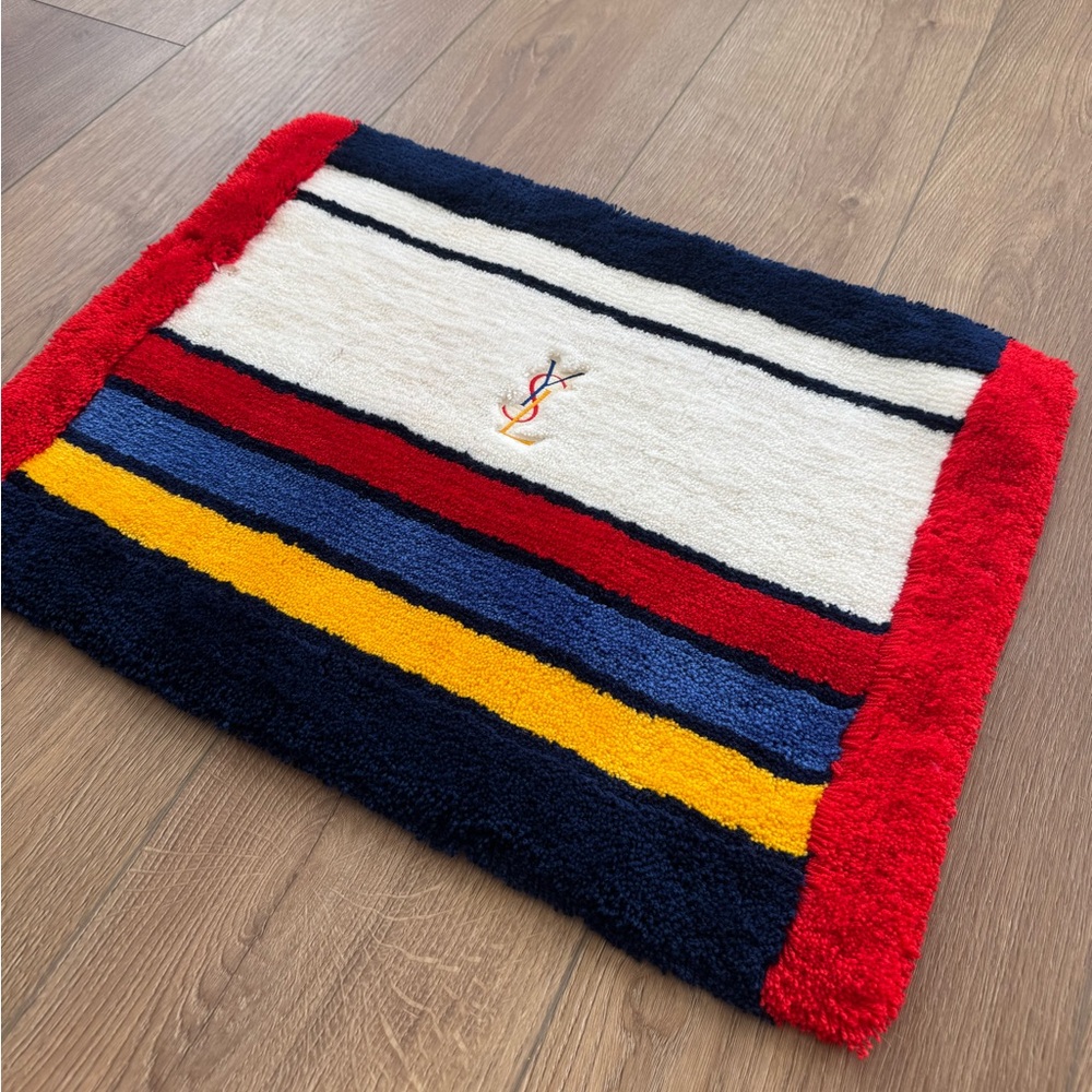 Vintage YSL Yves Saint Laurent Bath Rug Mat 60’s 70’s Deadstock Japan 25x19 - Picture 2 of 9